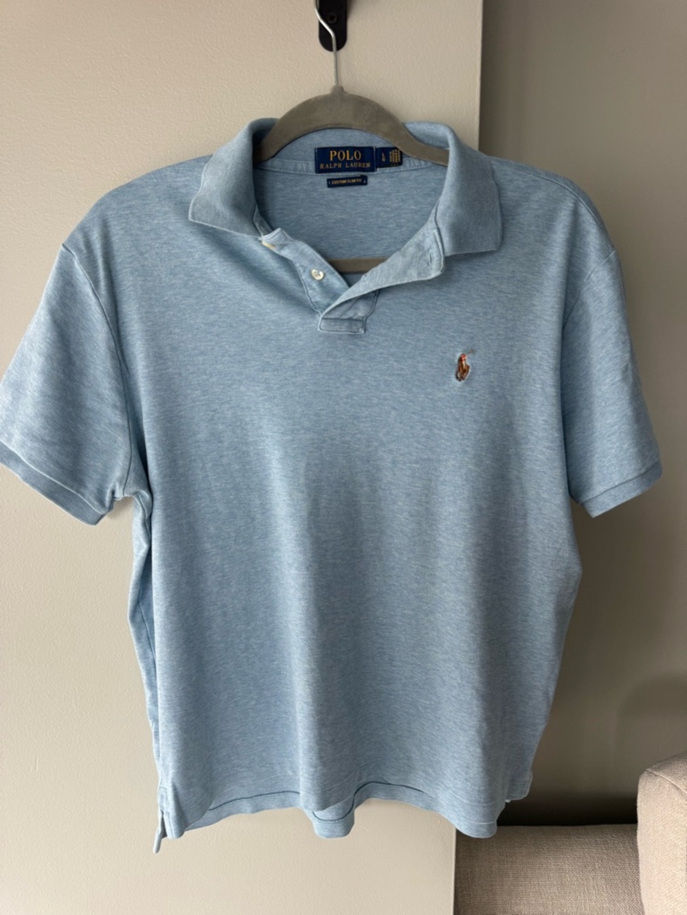Ralph Lauren Men's Sky Blue Polo with Embroidered Pony
